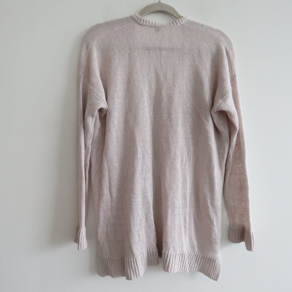 MARGARET O'LEARY 100% Linen Loose Fit Knit Sweater Neutral Tan Beachy - Size S - Picture 11 of 16
